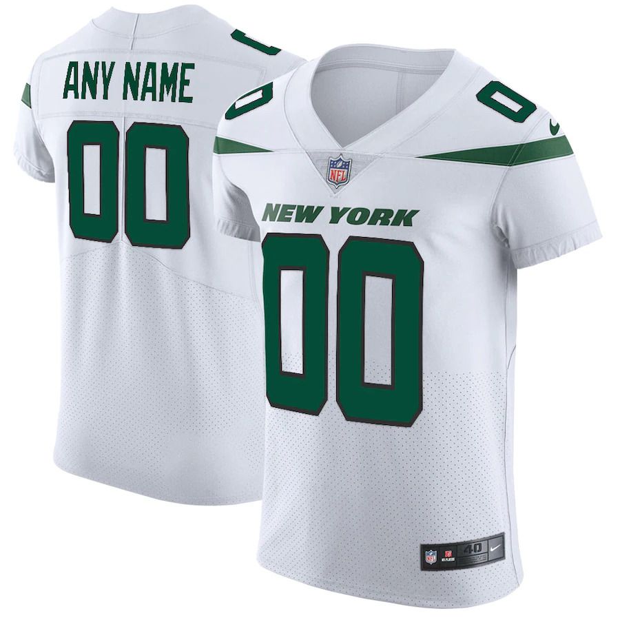 Men New York Jets Nike Spotlight White Vapor Untouchable Elite Custom NFL Jersey